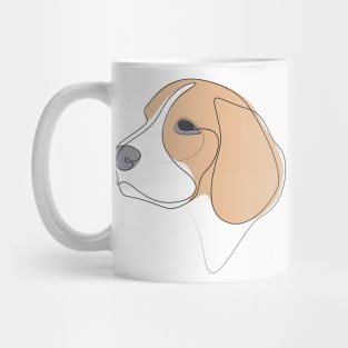 Beagle - one line drawing with colour Mug